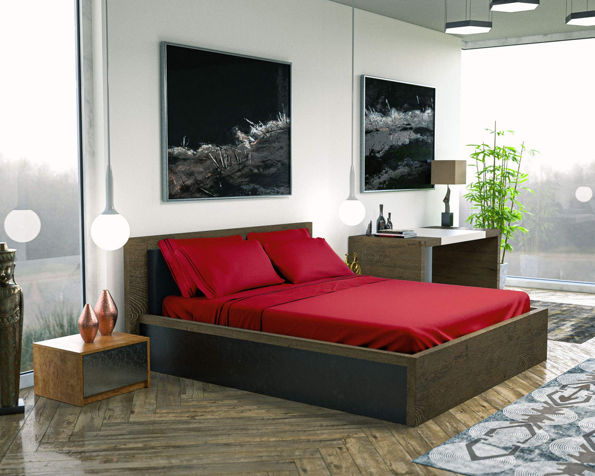 DREAMCARE burgundy hotel-style bedding for a luxe bedroom