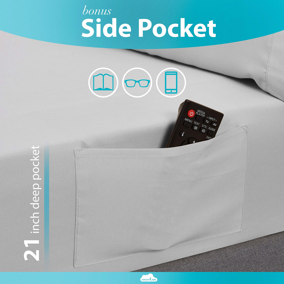 DreamCare extra-deep-pocket king sheet fits thick mattresses