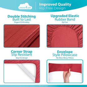DREAMCARE includes four pillowcases for a complete bed set