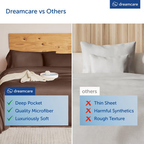 DREAMCARE hotel luxury bedding in M-Brown color enhances bedroom ambiance.