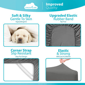 DREAMCARE 78 by 80 inch king sheet laid out with gray color