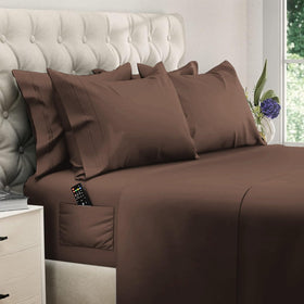 DREAMCARE king-size sheets set on bed showing 6-piece design with soft microfiber.
