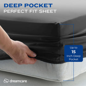 DREAMCARE flat sheet close-up reveals a smooth, wrinkle-resistant surface