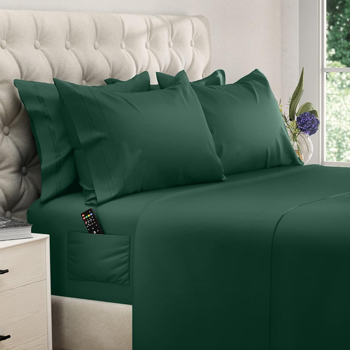 DreamCARE king size sheets set shown on bed for a cozy sleep setup