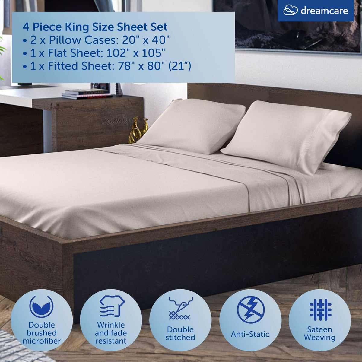 DREAMCARE pillowcases protect pillows while maintaining softness.