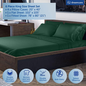 DreamCARE king size sheets side pocket detail stores phone and glasses