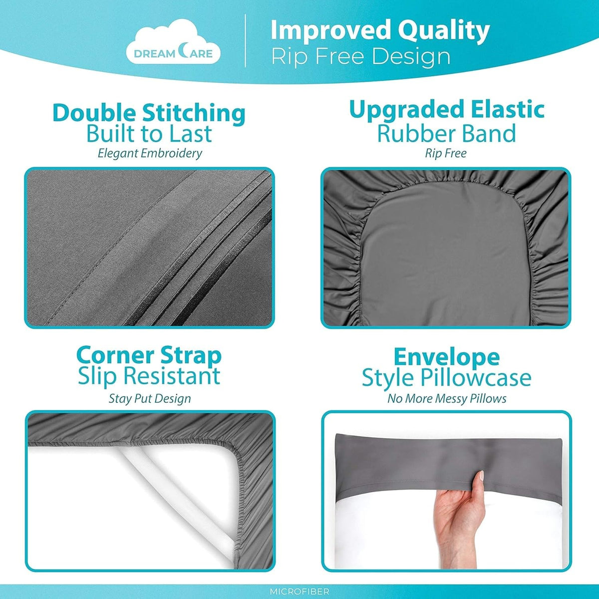 DREAMCARE queen deep pocket up to 15 inches ensuring a secure fit
