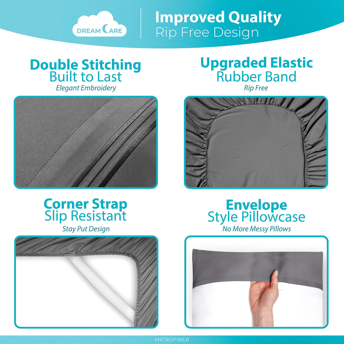 DREAMCARE easy care sheets wash and dry quickly after washing.
