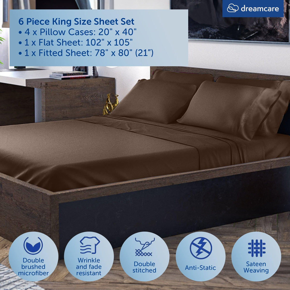 DREAMCARE fitted sheet with side pocket for easy access to essentials.
