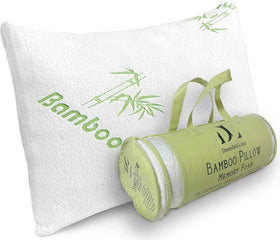 DreamField Linen memory foam pillow cover close-up with zipper for easy removal and washing.