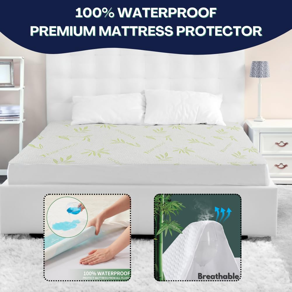 DreamField Linen waterproof zippered encasement fully covers twin mattress