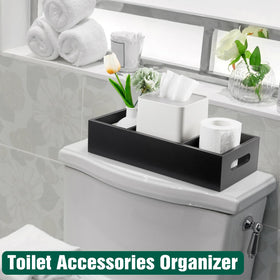 Dreamkey wood bathroom storage basket with handle for easy transport
