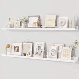 Dreamland Picture Ledge Shelves wall view for compact photo gallery.