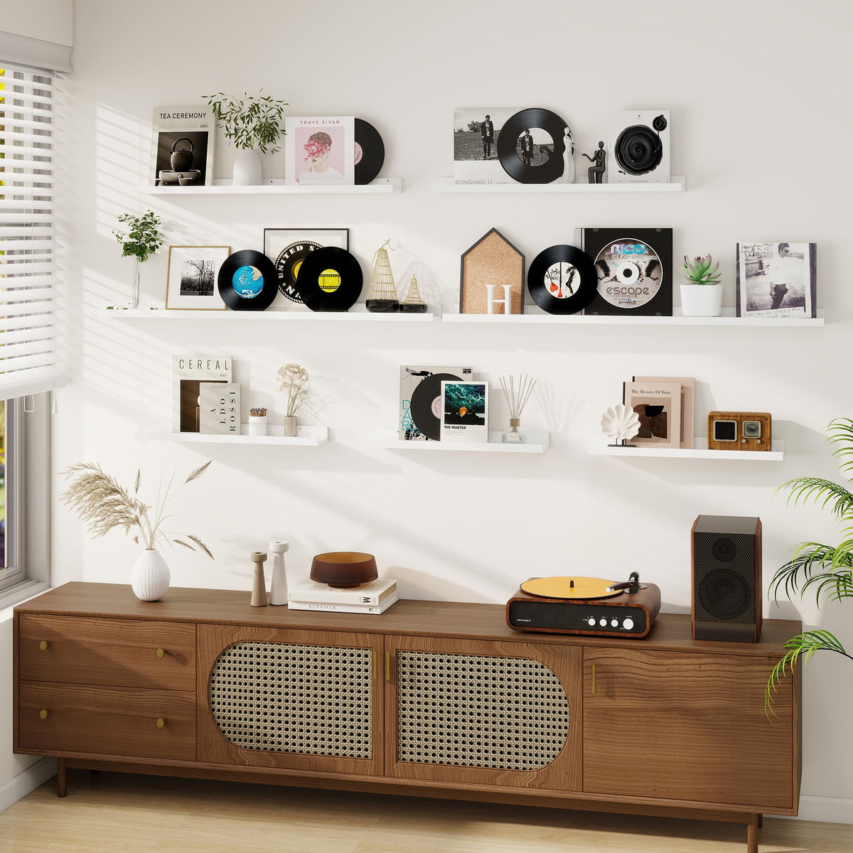 Dreamland Picture Ledge white finish closeup shows contemporary, durable design.