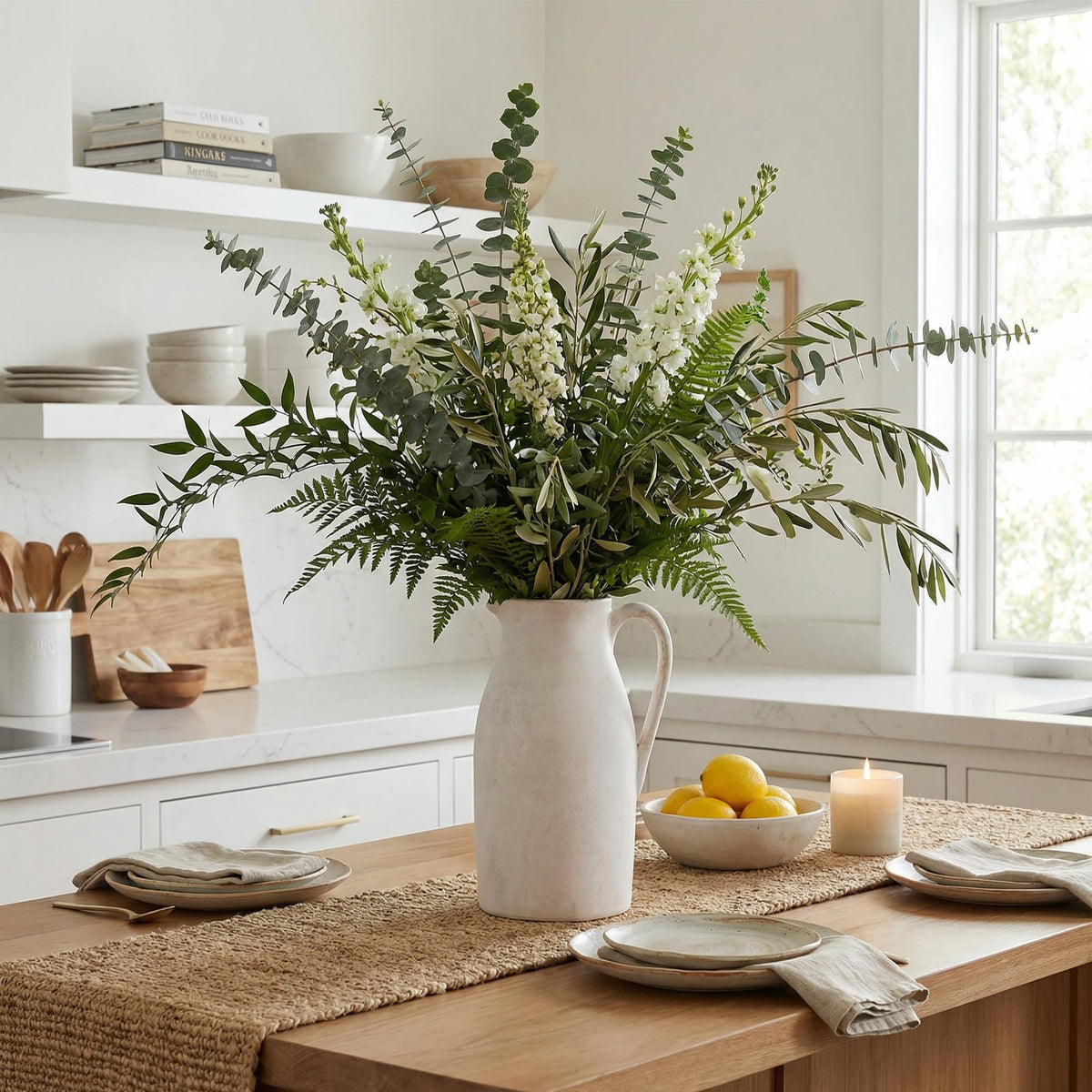 DREAMLOOM 11-inch neutral vase adds understated elegance to living rooms.
