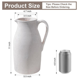DREAMLOOM farmhouse vase in neutral ceramic, waterproof for versatile displays.