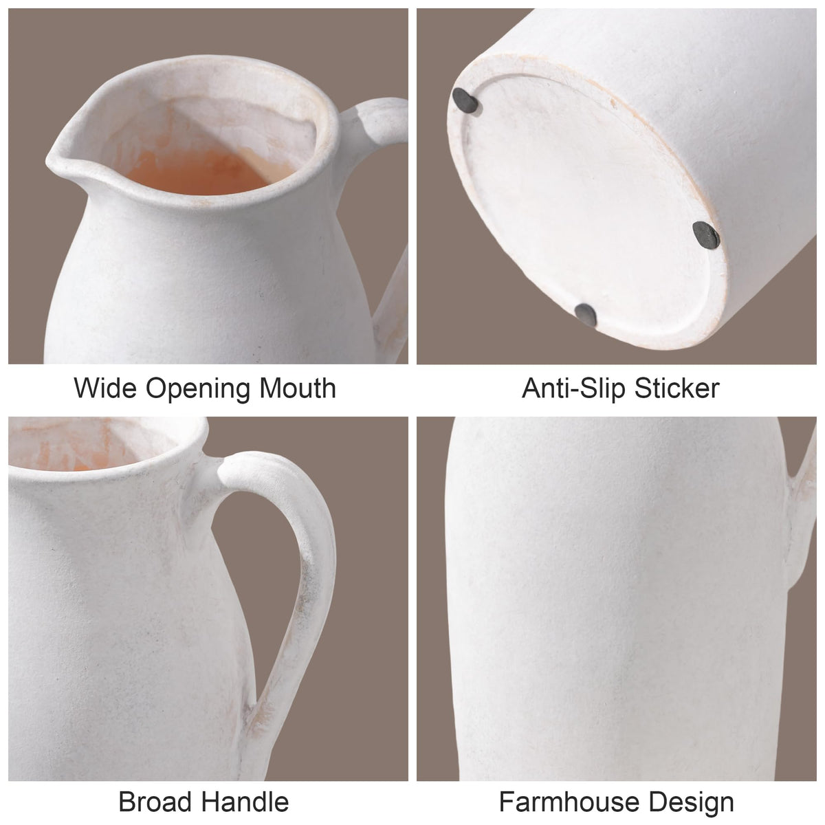 DREAMLOOM tall clay beige vase, 11 inches, pairs with rustic and modern decor.