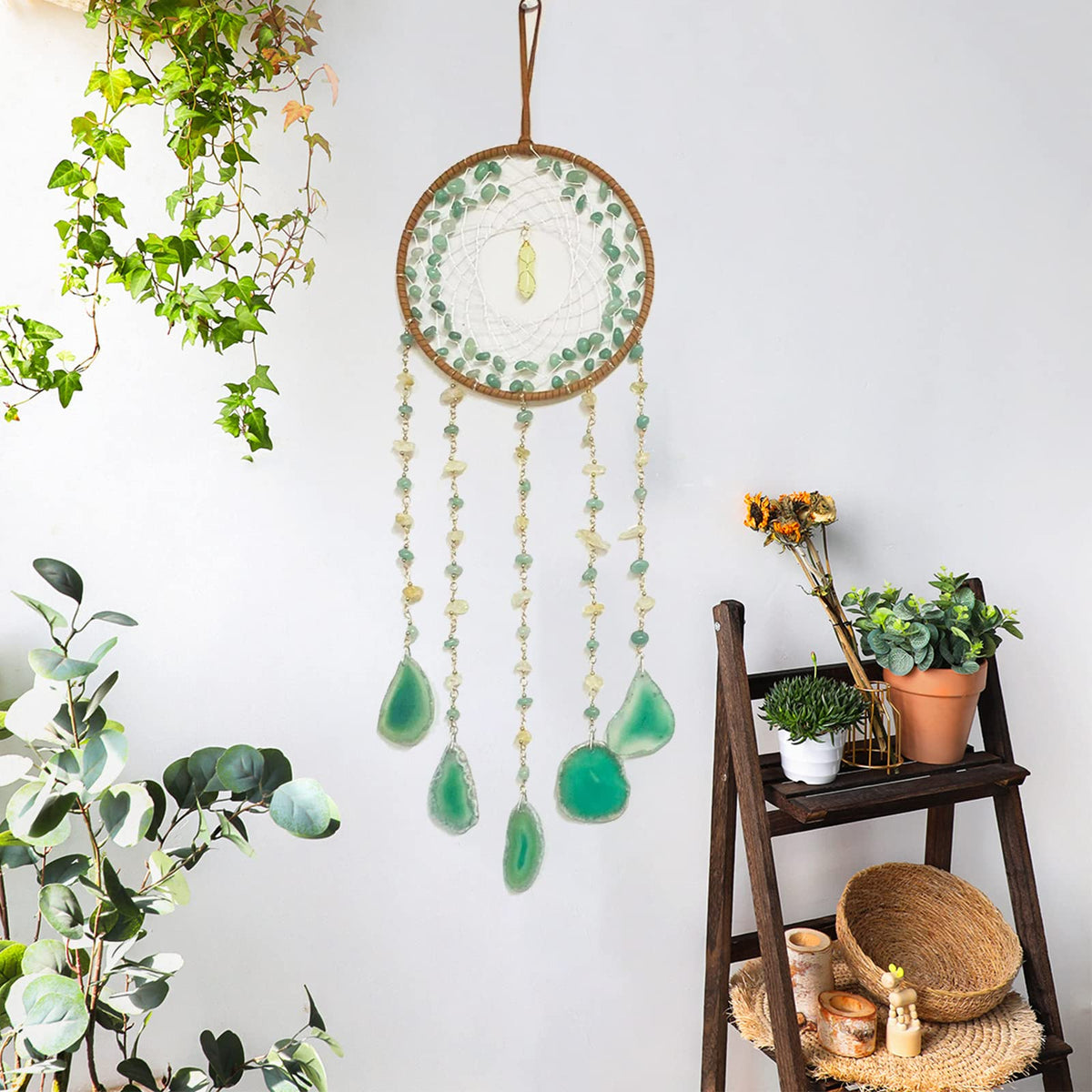 Dreamocean agate beads dream catcher adds calming decor to any space