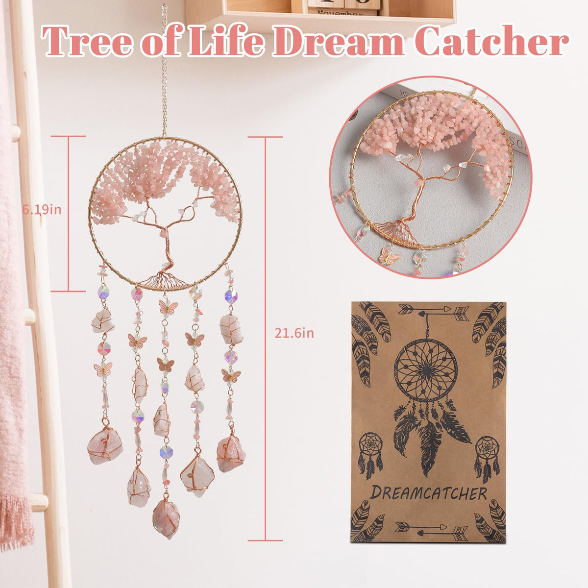 Dreamocean pink dream catcher gift packaging ready to present