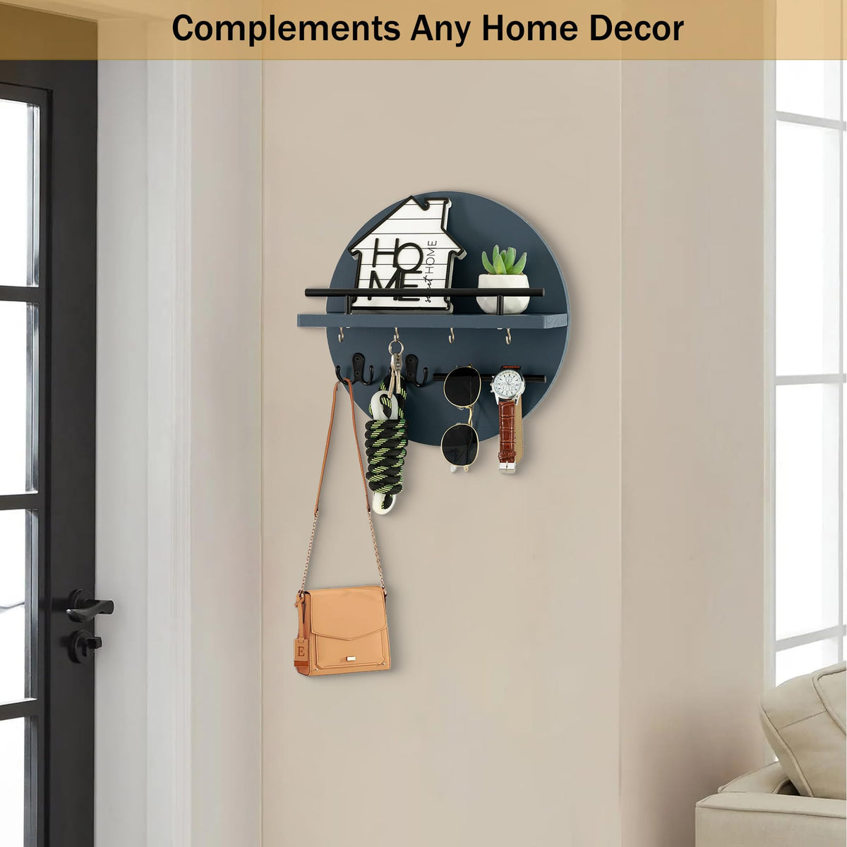 Dreampossible circular entryway key rack adds stylish storage near door.