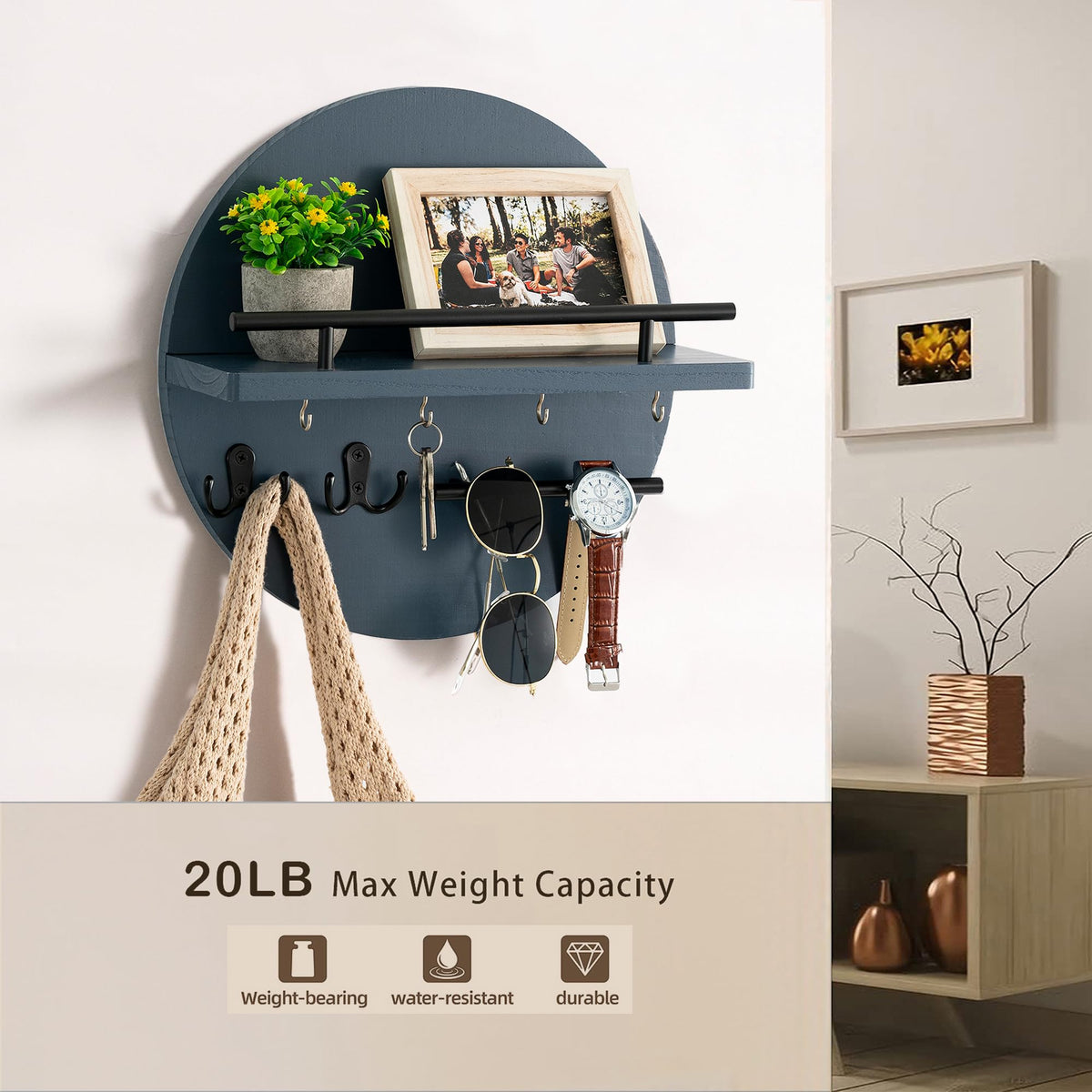 Dreampossible rustic wall decor with shelf complements various decor styles.