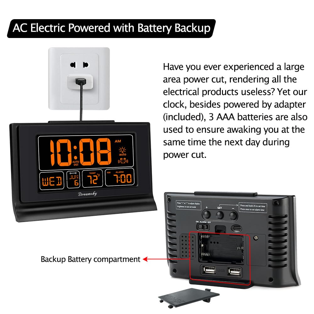 DreamSky USB charging port keeps your devices powered from bed.
