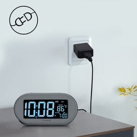 DreamSky alarm clock auto-sets time with backup battery for time preservation.
