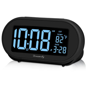 DreamSky alarm clock bedside digital display helps you read time at a glance