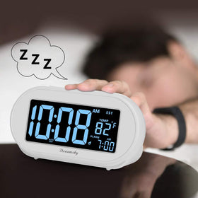 DreamSky digital display shows date and temperature at a glance.