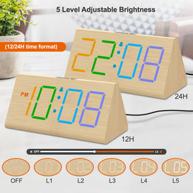 DreamSky clock offers five brightness levels for day and night viewing.