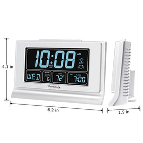 DreamSky alarm clock large display with dimmer improves readability at night.