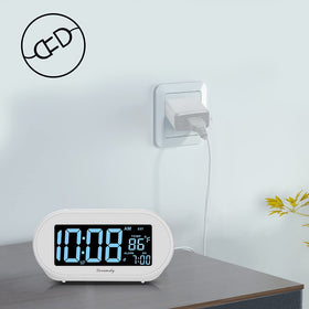 DreamSky bedside alarm with ascending alarm and snooze for gentle wake.