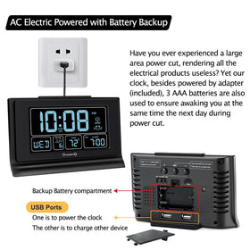 DreamSky alarm clock time and date display keeps you informed at a glance