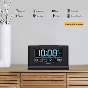 DreamSky alarm clock USB port enables phone charging while you wake