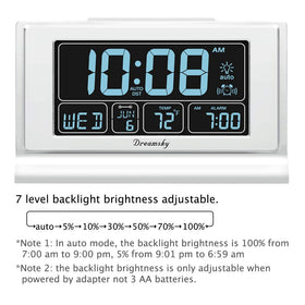 DreamSky alarm clock with USB port offers convenient charging for phones overnight.