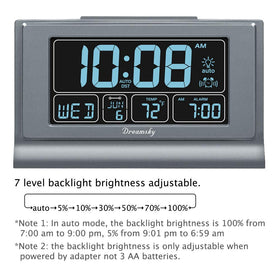 DreamSky auto-set time with DST for accurate bedside time.