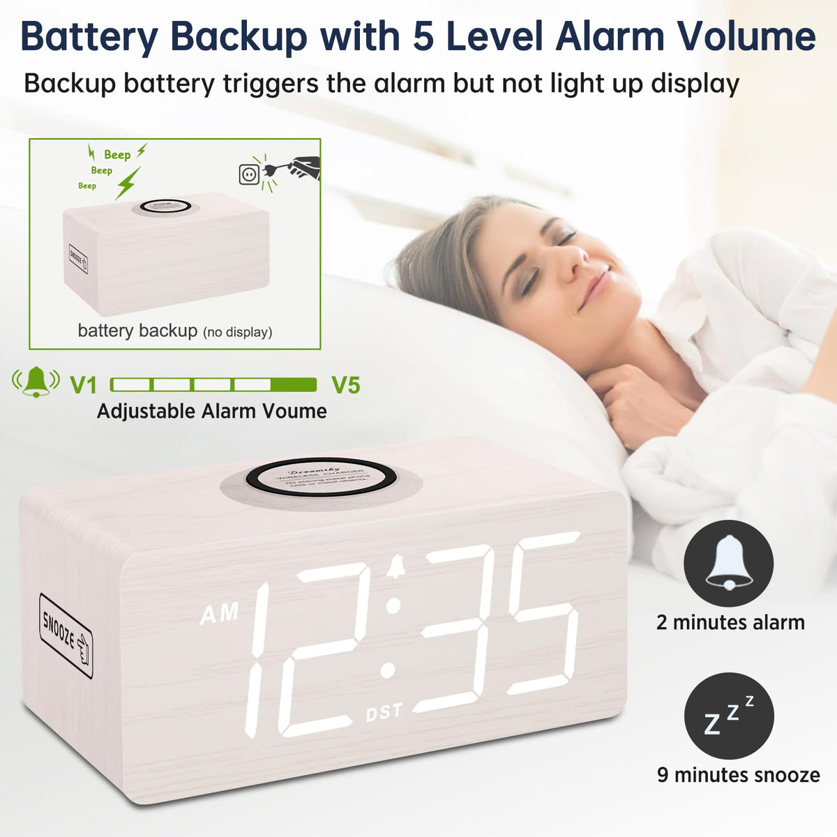 DreamSky battery backup alarm function ensures alarm triggers during power outages.