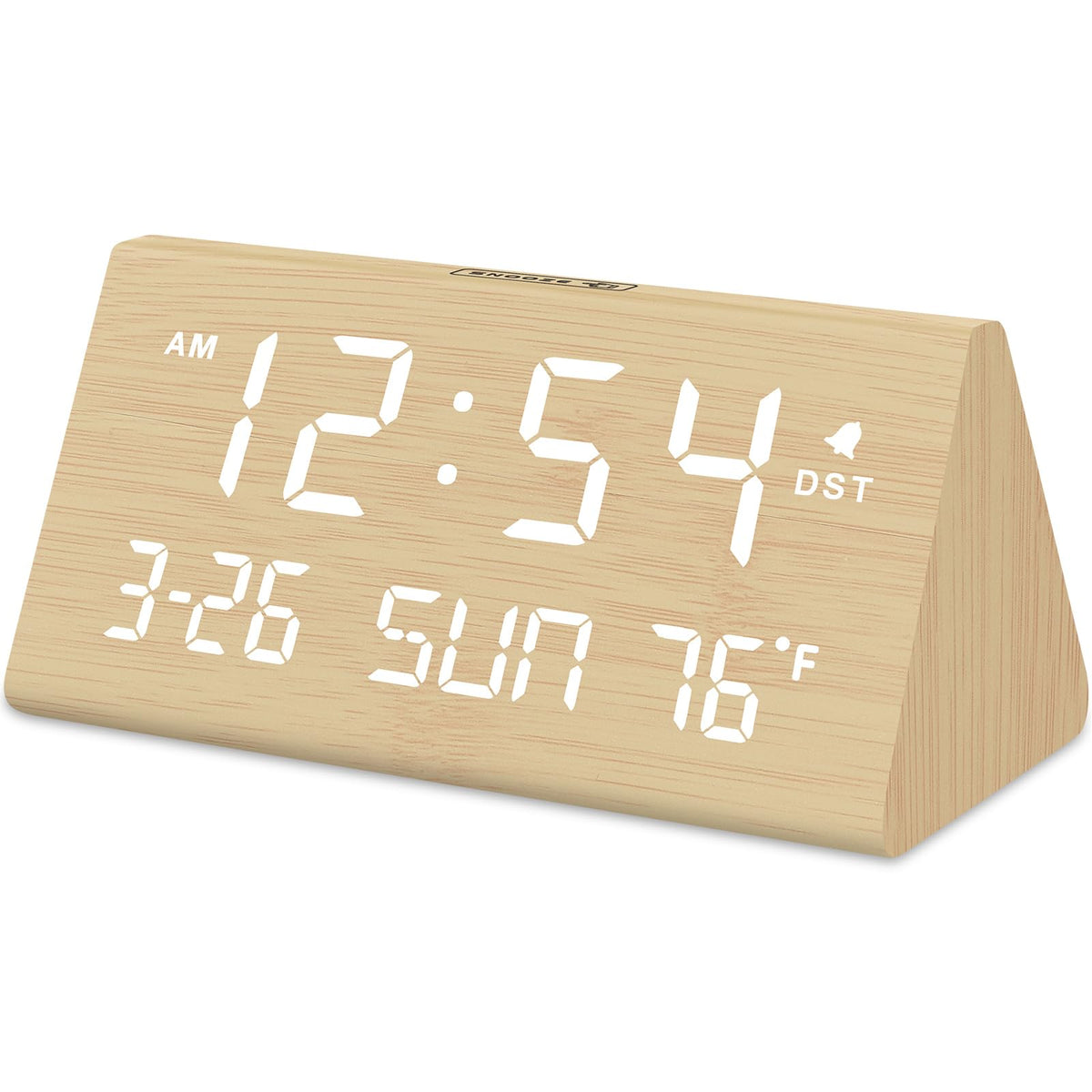 DreamSky digital alarm clock bedside display shows time and date clearly.