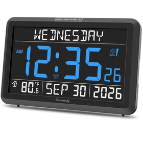 DreamSky digital clock—large display for easy reading across bedrooms and living rooms.