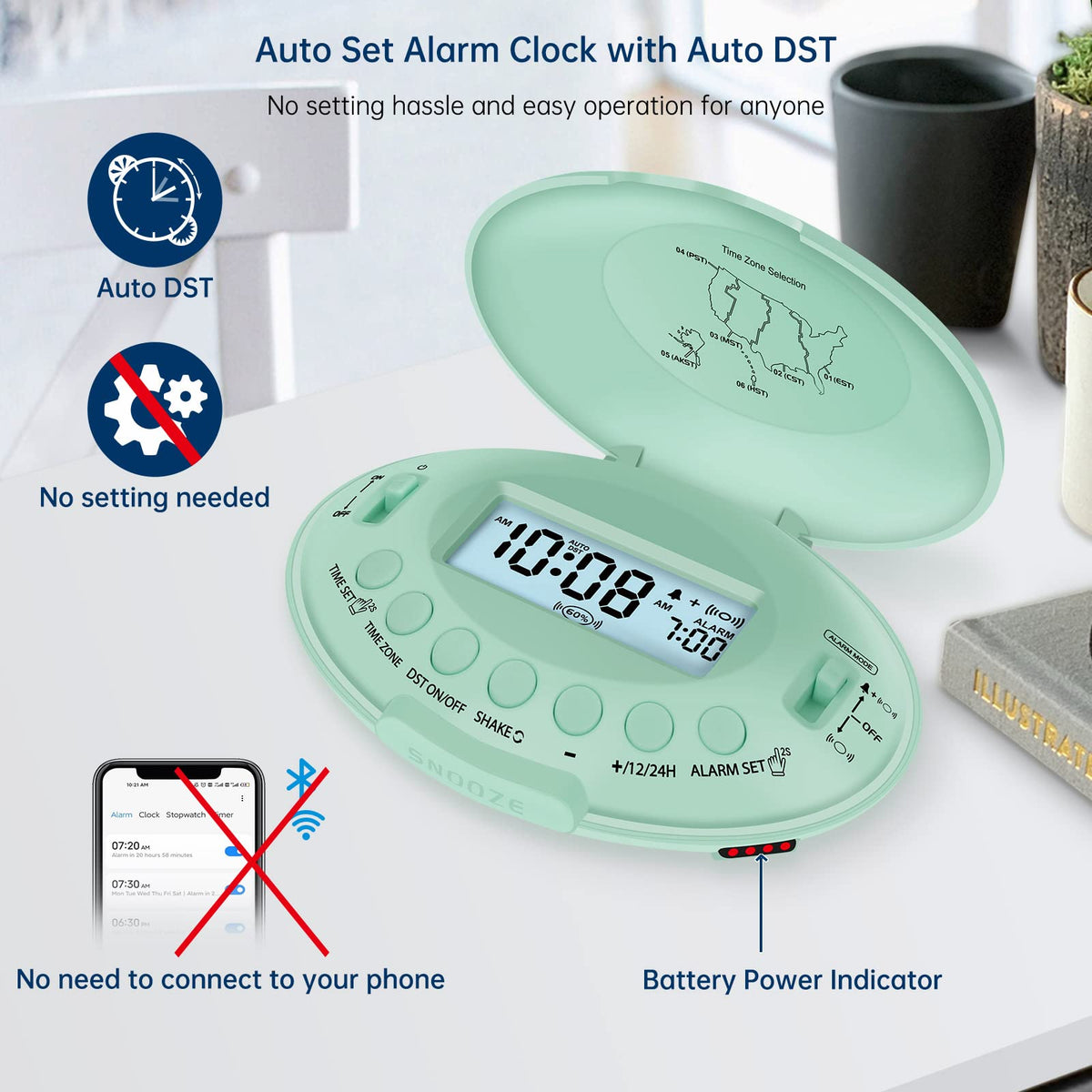 DreamSky five vibration levels allow customizable wake-up strength.