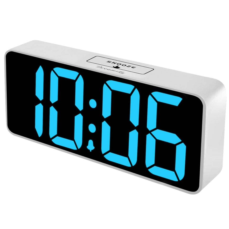 DreamSky large digital alarm clock front view with bold digits for easy reading.
