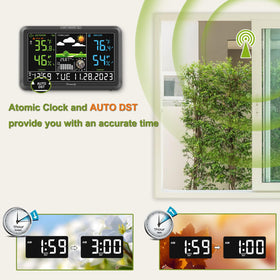 DreamSky outdoor sensor shows temperature and humidity for remote monitoring.