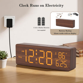 DreamSky plug-in alarm clock with battery backup preserves settings during outages.