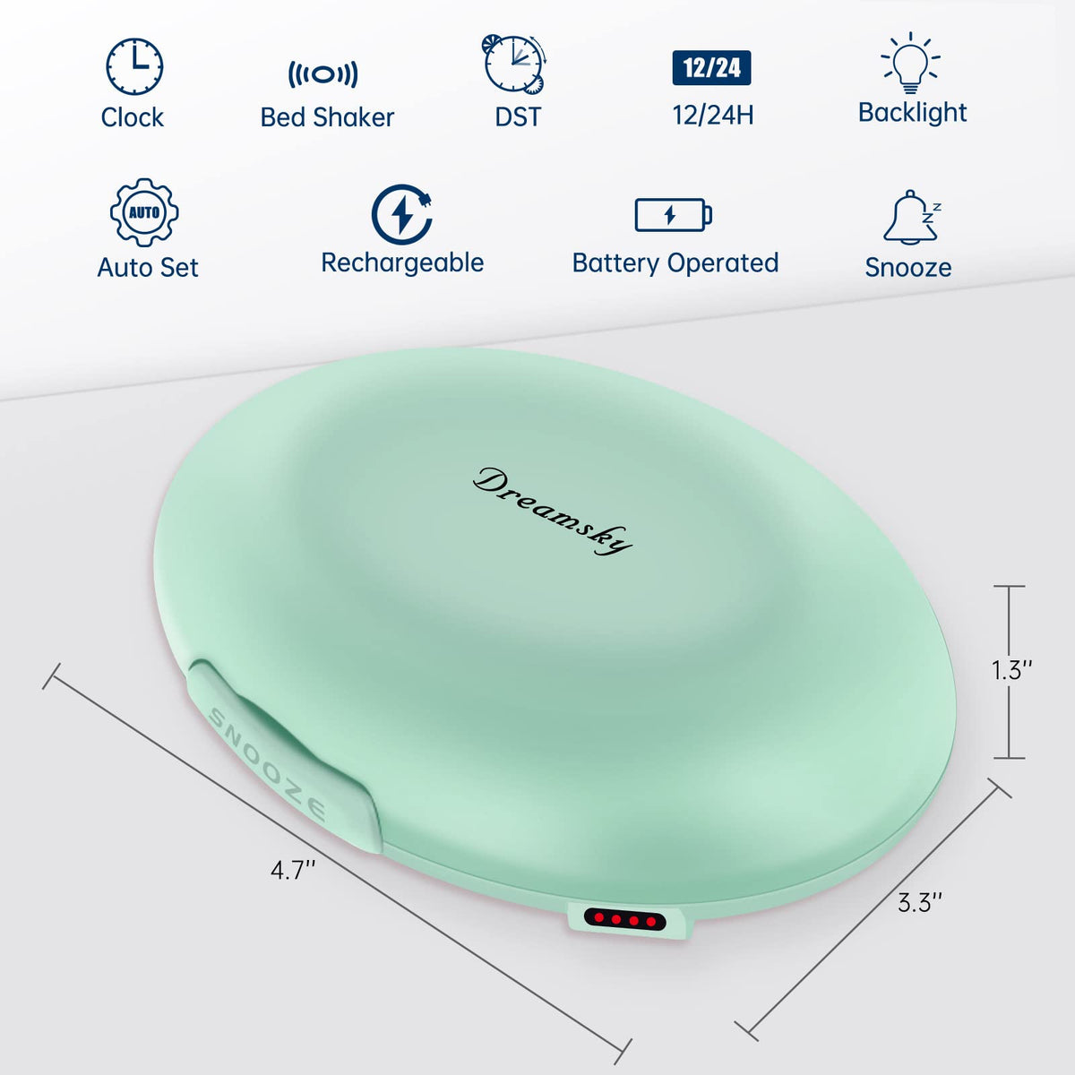 DreamSky quick snooze function offers extra rest without missing alarms.