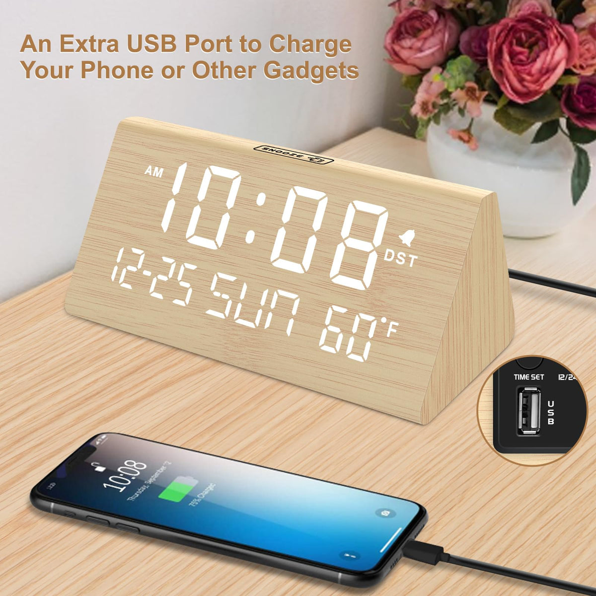 DreamSky display shows temperature for quick room comfort checks.
