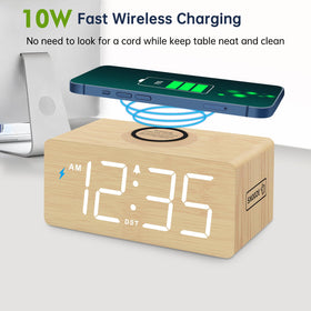 DreamSky wireless charging dock showing fast charging at the nightstand.