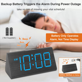 DreamSky alarm clock with battery backup keeps alarms during power outages
