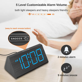 DreamSky wooden alarm clock complements bedroom decor with minimalist design