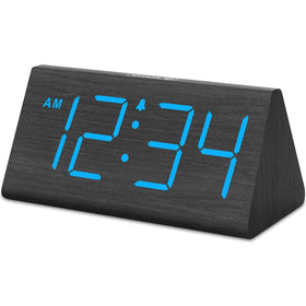 DreamSky wooden alarm clock with large numbers for easy viewing from across the room