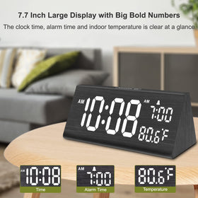 DreamSky wooden clock on a bedroom décor setup